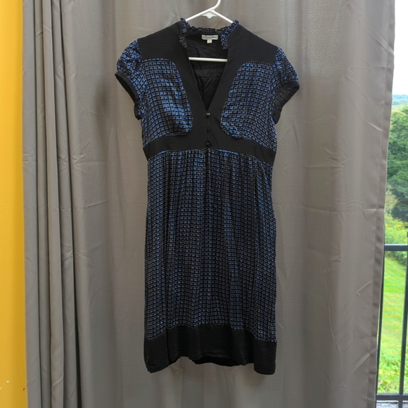 Women's designer dress black and blue by shoshana size 4 - Picture 1 of 8